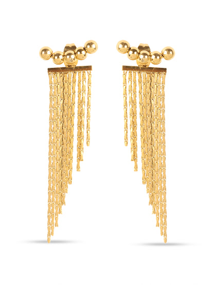Golden Beaded-Chain Earrings Set