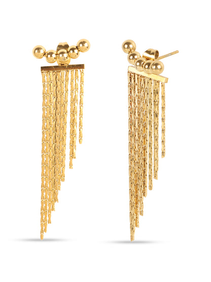 Golden Beaded-Chain Earrings Set