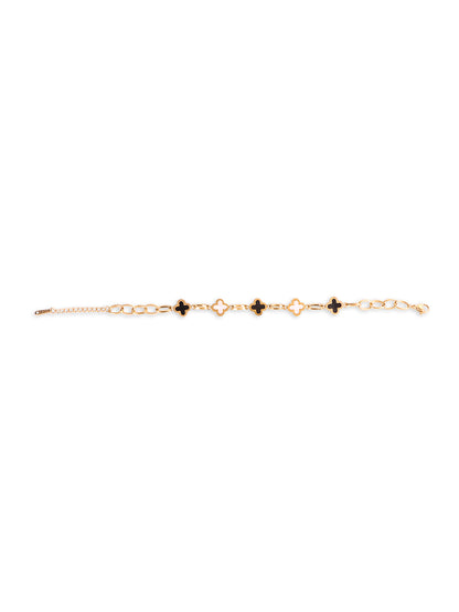 Kraze Golden Floral Link Bracelet