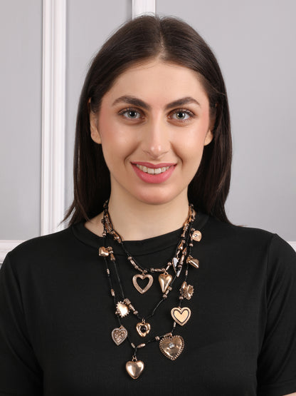 Golden Sweetheart Charm Layered Necklace