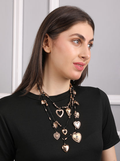 Golden Sweetheart Charm Layered Necklace