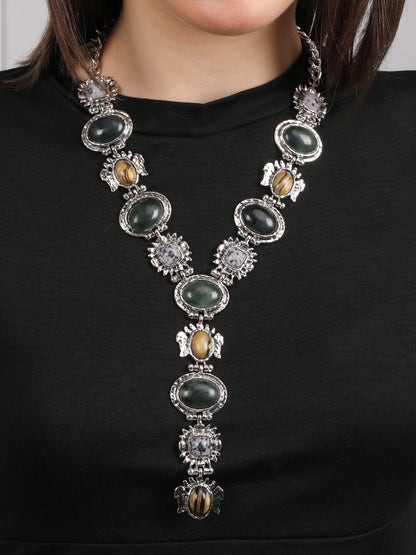 Vintage Teardrop Gemstones Necklace