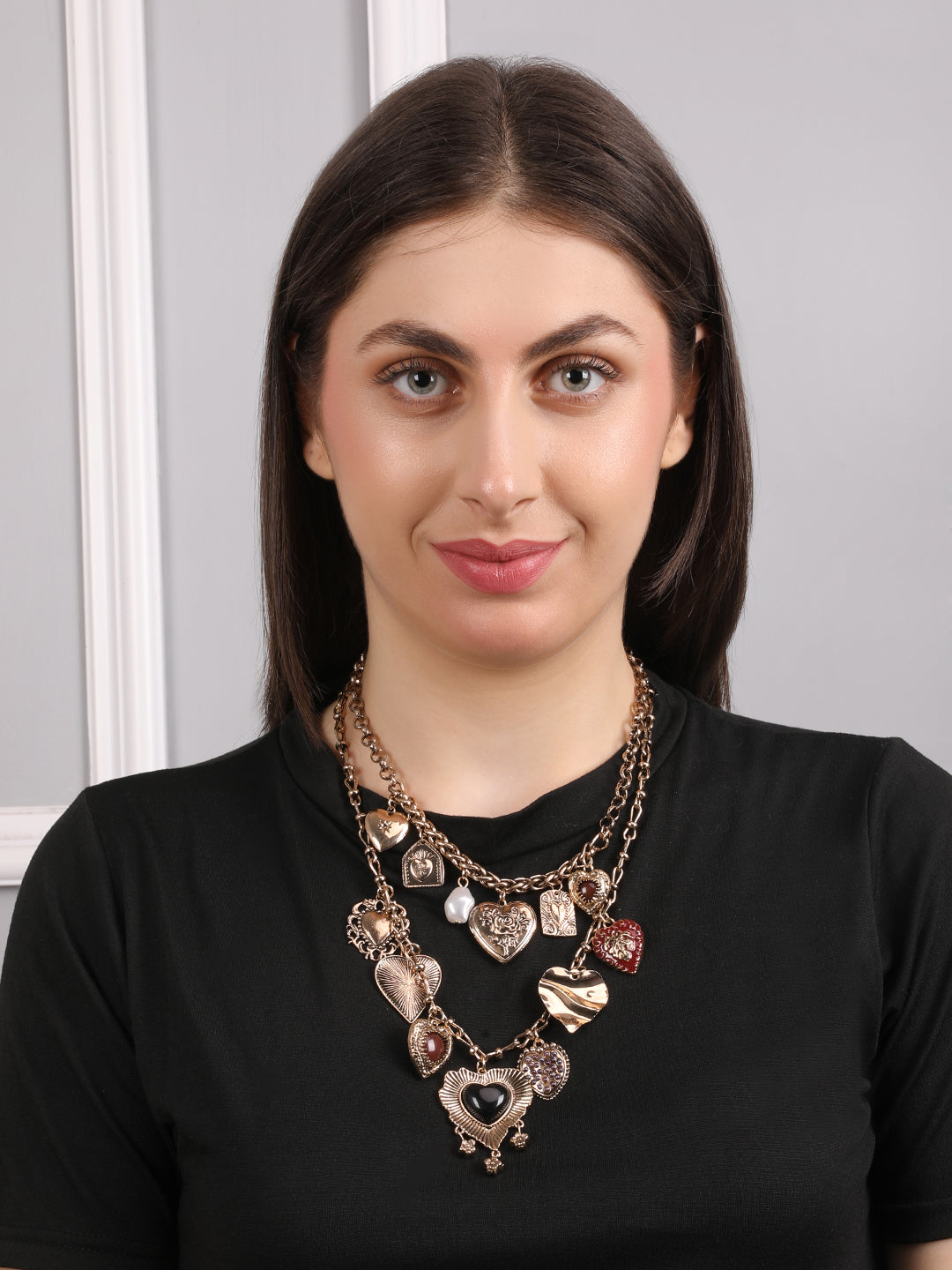 Vintage Heart Charming Medley Necklace