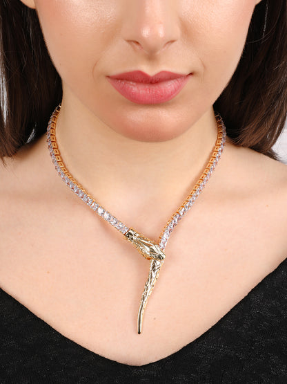 Divine Golden-Rhodium Snake Necklace