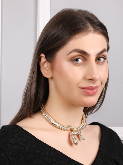 Vigorous Golden Snake Choker Necklace