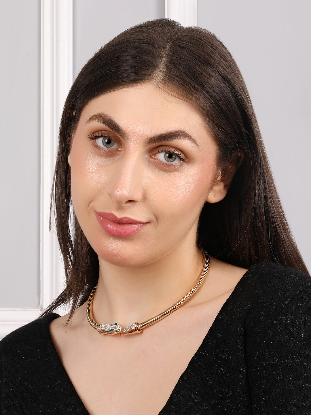 Enigmatic Gold-Plated Snake Necklace