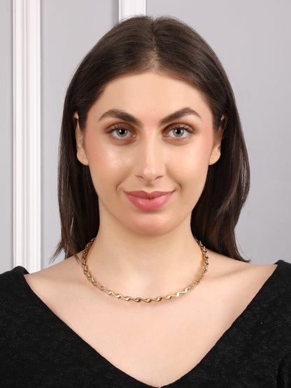 Stunning Golden Twisted Chain Necklace