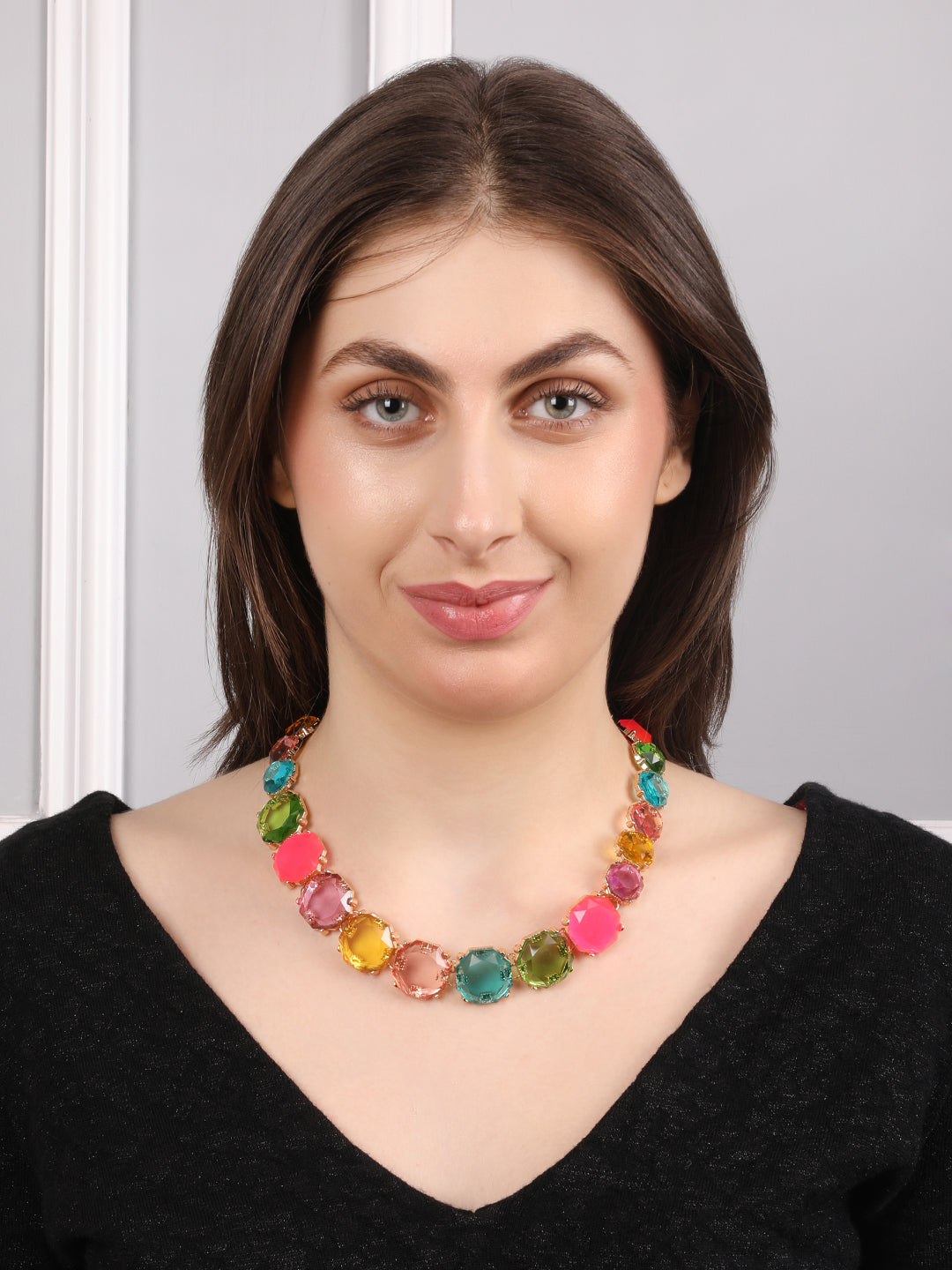 Lustrous Rainbow Crystal Necklace