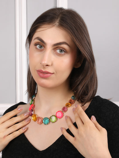 Lustrous Rainbow Crystal Necklace