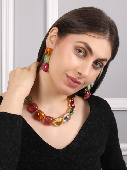 Kraze Colorful Multistone Necklace