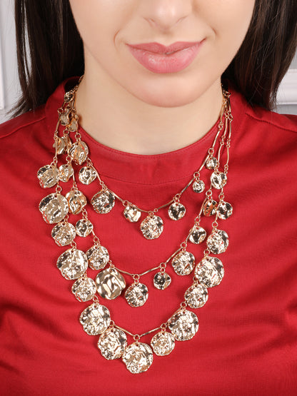 Elegant Tri-Layered Gold Necklace