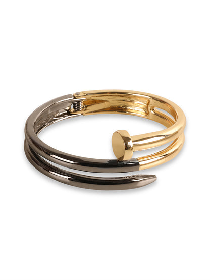 Kraze Silver-Golden Wrap Bracelet