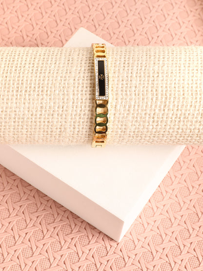 Marvelous Golden Black Charm Bracelet