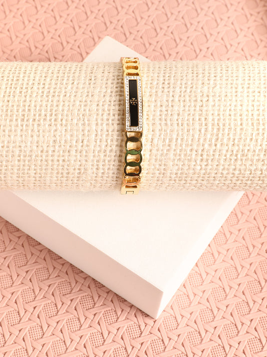 Marvelous Golden Black Charm Bracelet