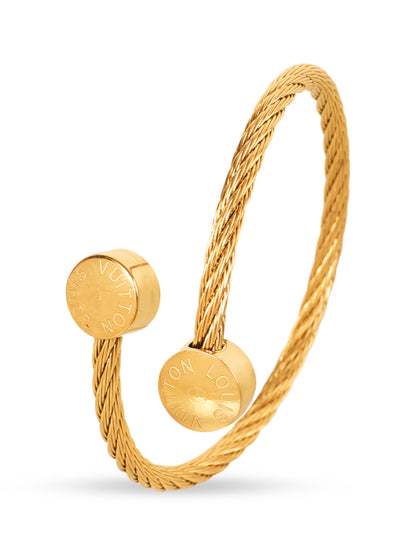 Golden Open Twisted Bracelet