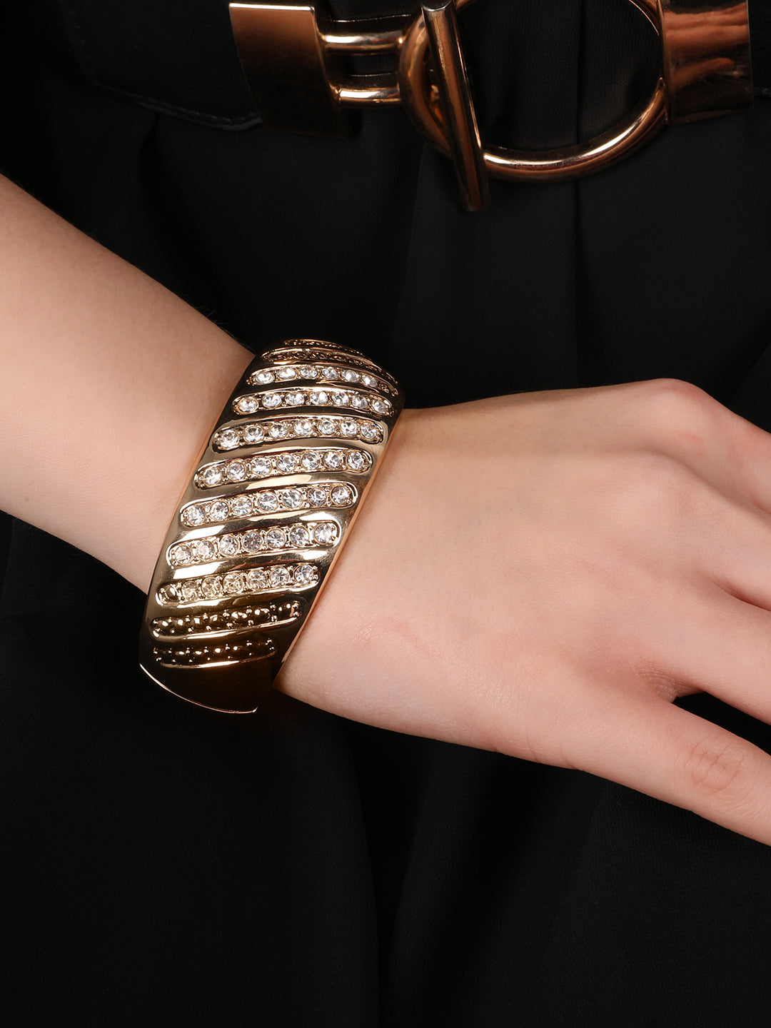 Kraze Shine Golden Crystal Bracelet
