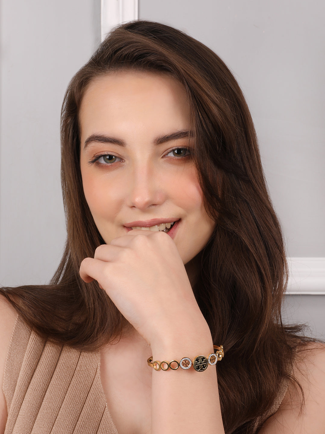 Regal Golden Cuff Bracelet
