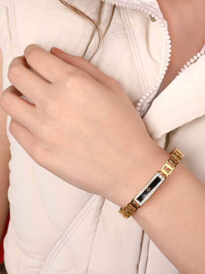 Marvelous Golden Black Charm Bracelet