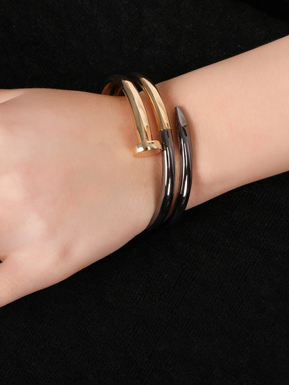 Kraze Silver-Golden Wrap Bracelet