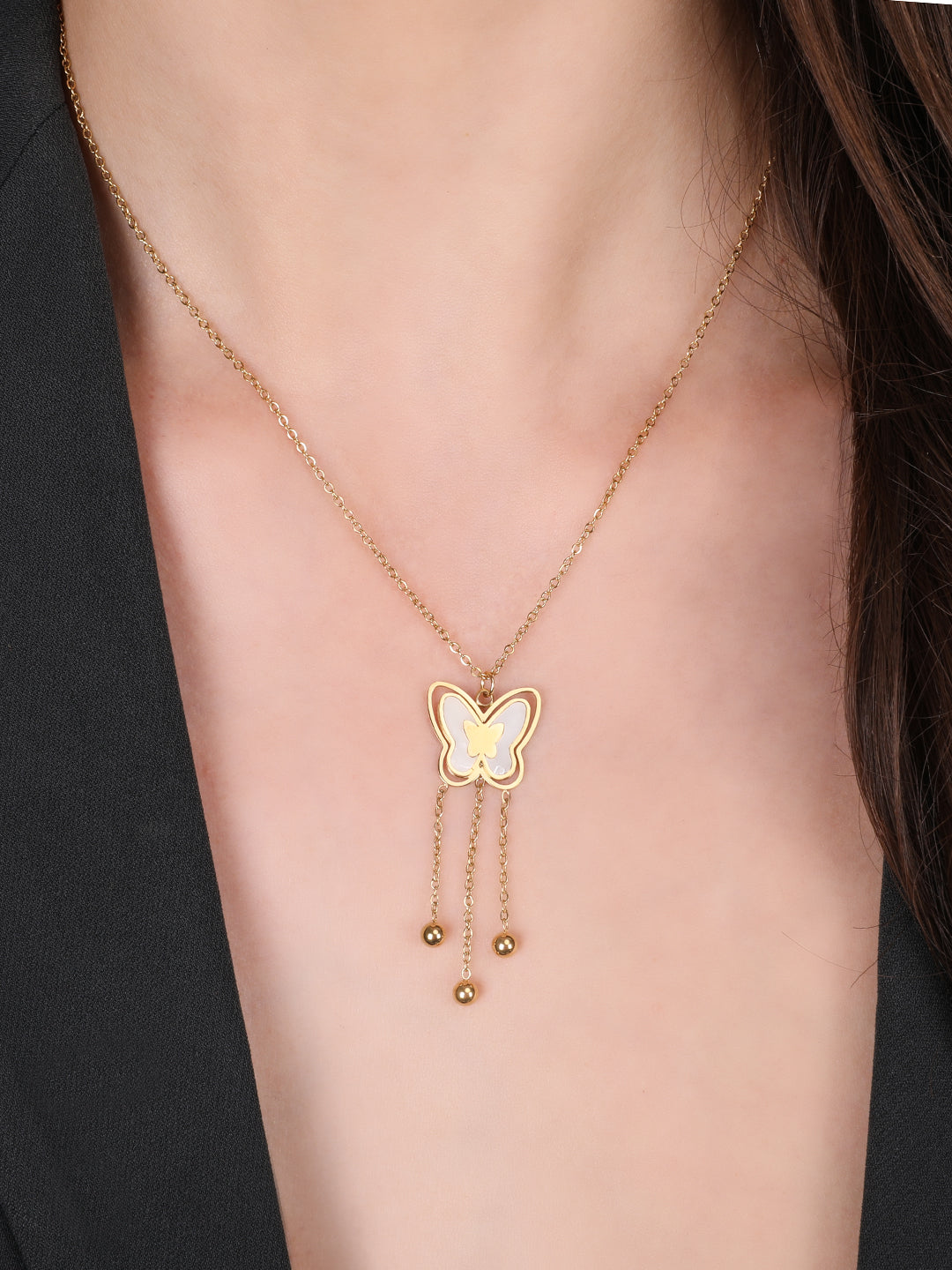 Kraze Butterfly Golden Pendant