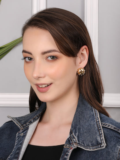 Kraze Gold Drop Stud Earrings