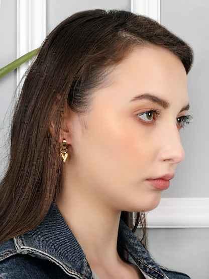 Golden Floral Hinged Earring