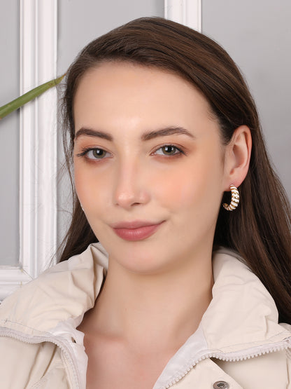 White Gold Half Hoop Earring