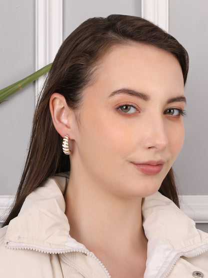 White Gold Half Hoop Earring