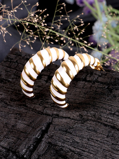 White Gold Half Hoop Earring