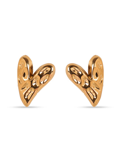 Kraze Brilliant Golden Heart Earrings