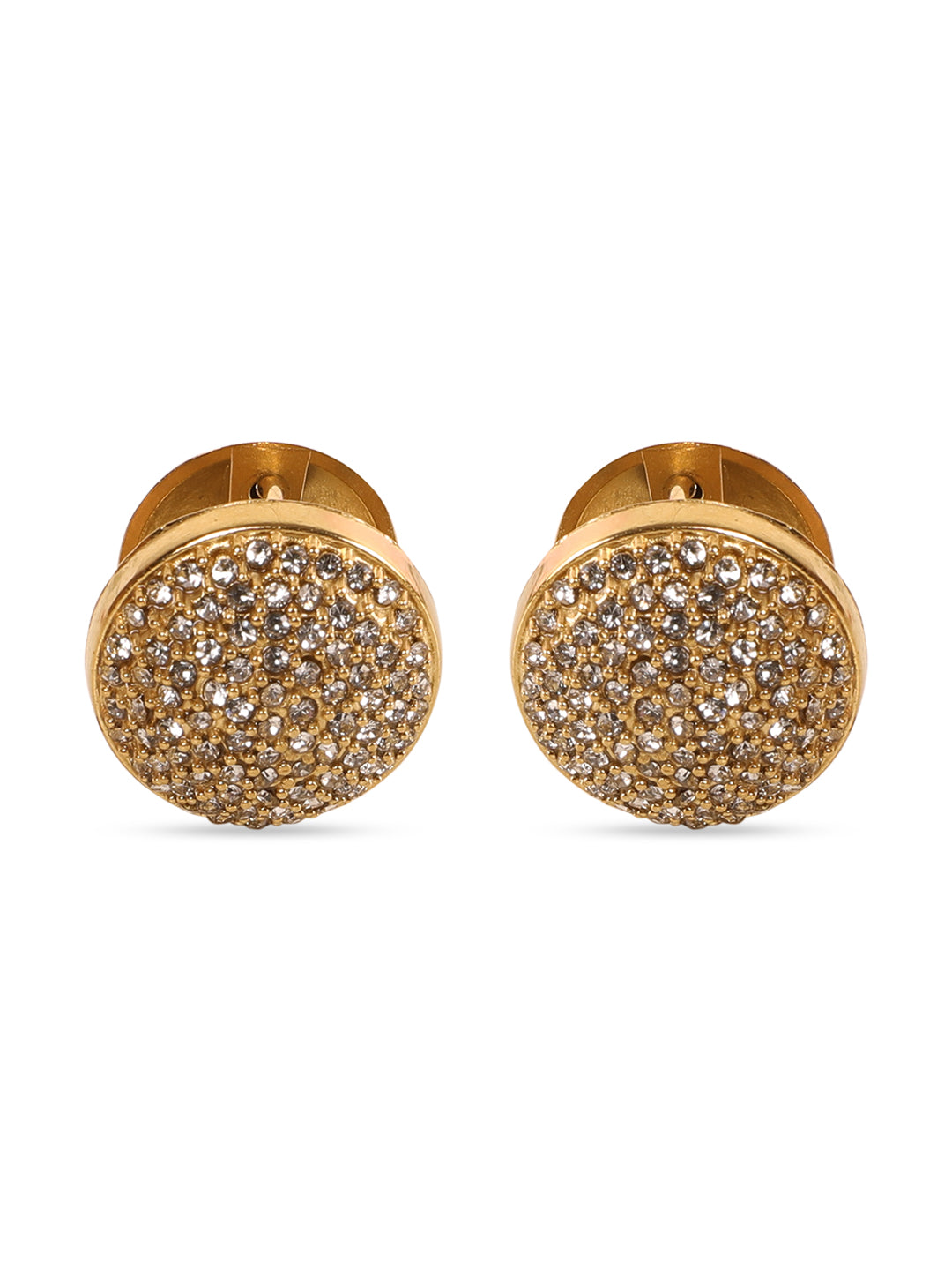 Marvelous Golden Round Stud Earrings