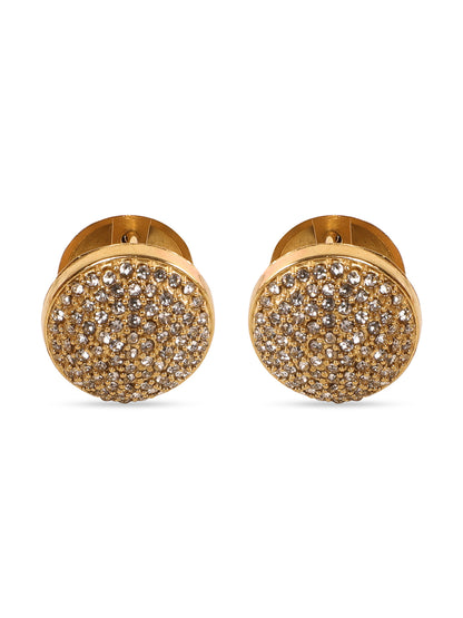 Marvelous Golden Round Stud Earrings
