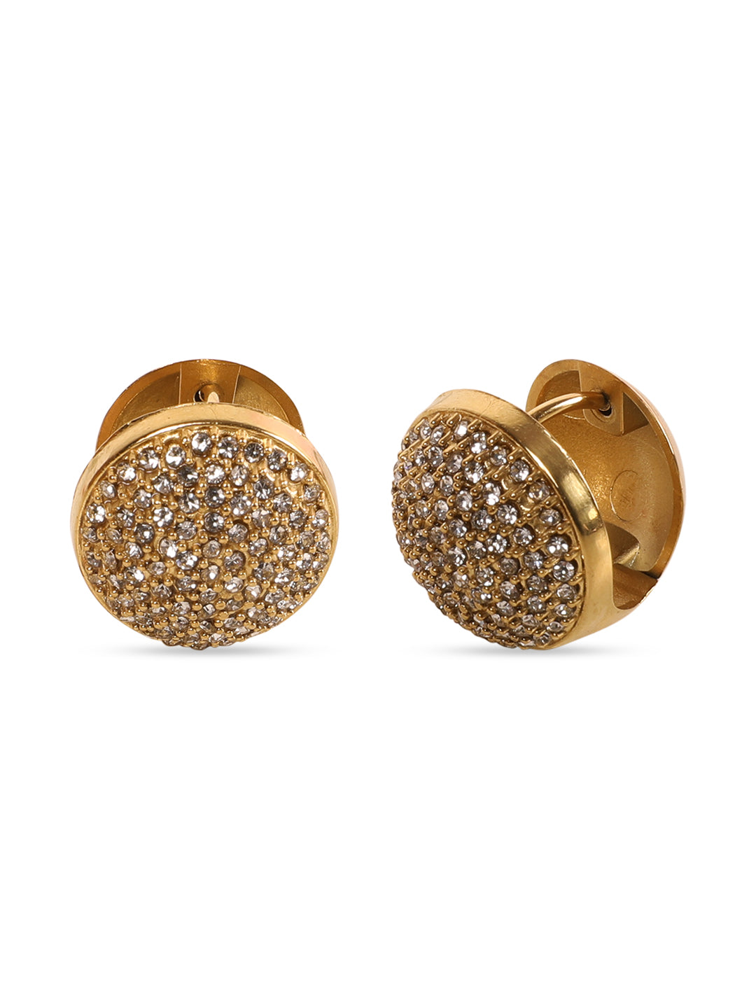 Marvelous Golden Round Stud Earrings