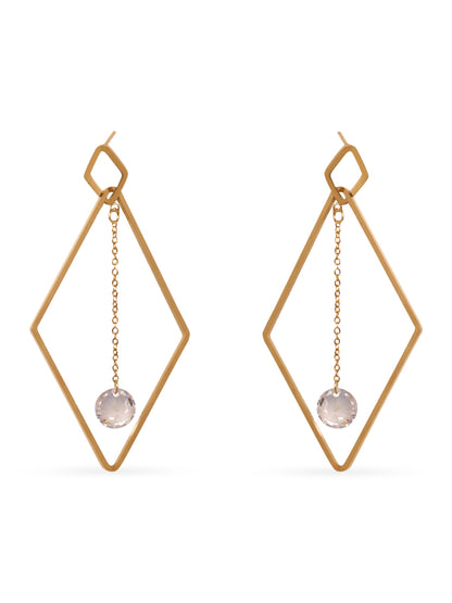 Golden Square Hoop Earrings Set