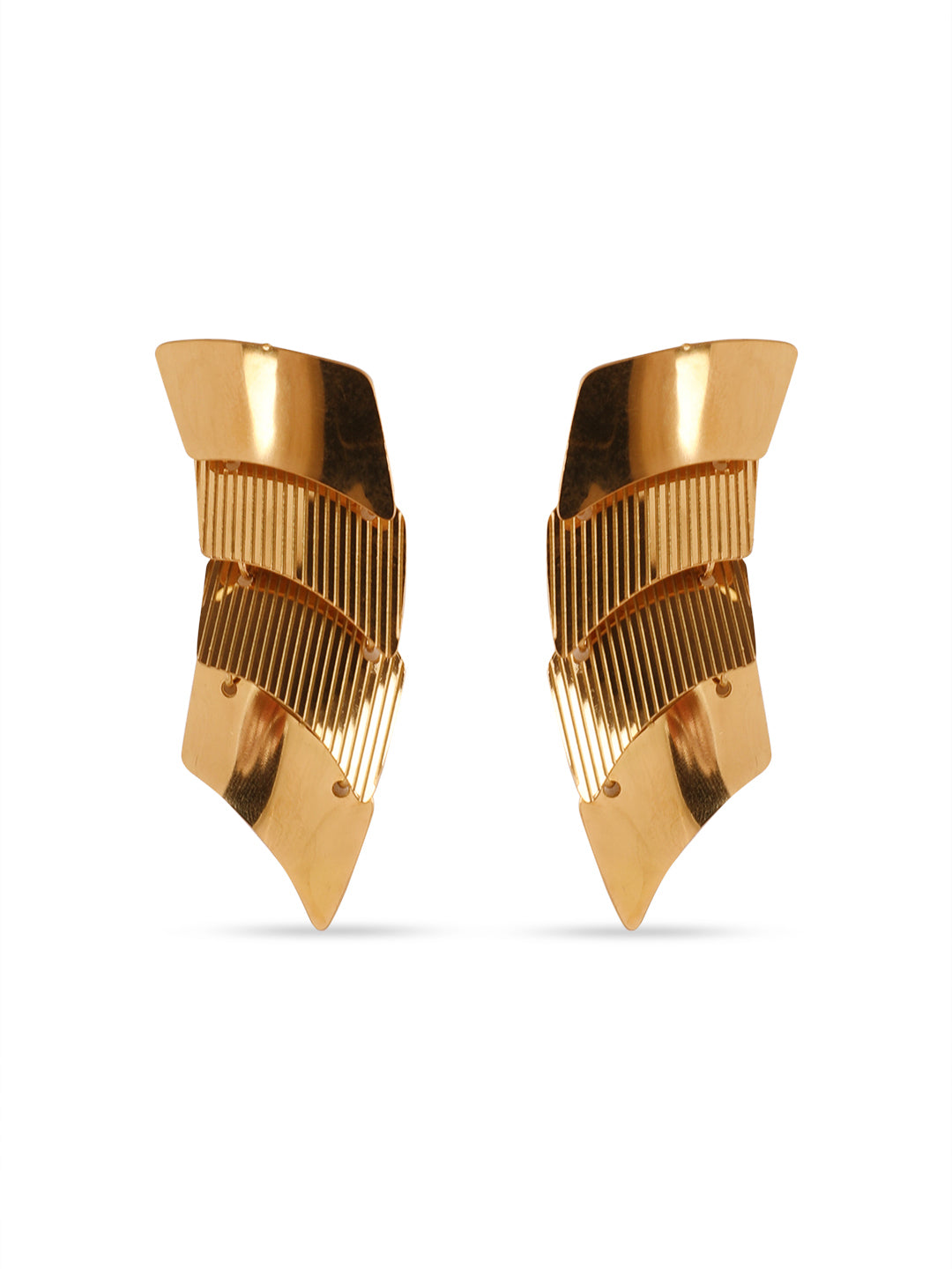 Kraze Golden Unique Statement Earrings