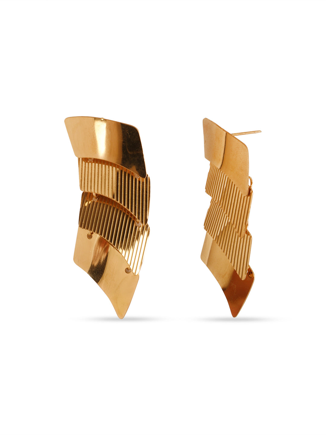 Kraze Golden Unique Statement Earrings