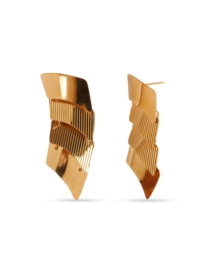 Kraze Golden Unique Statement Earrings