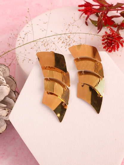 Kraze Golden Unique Statement Earrings