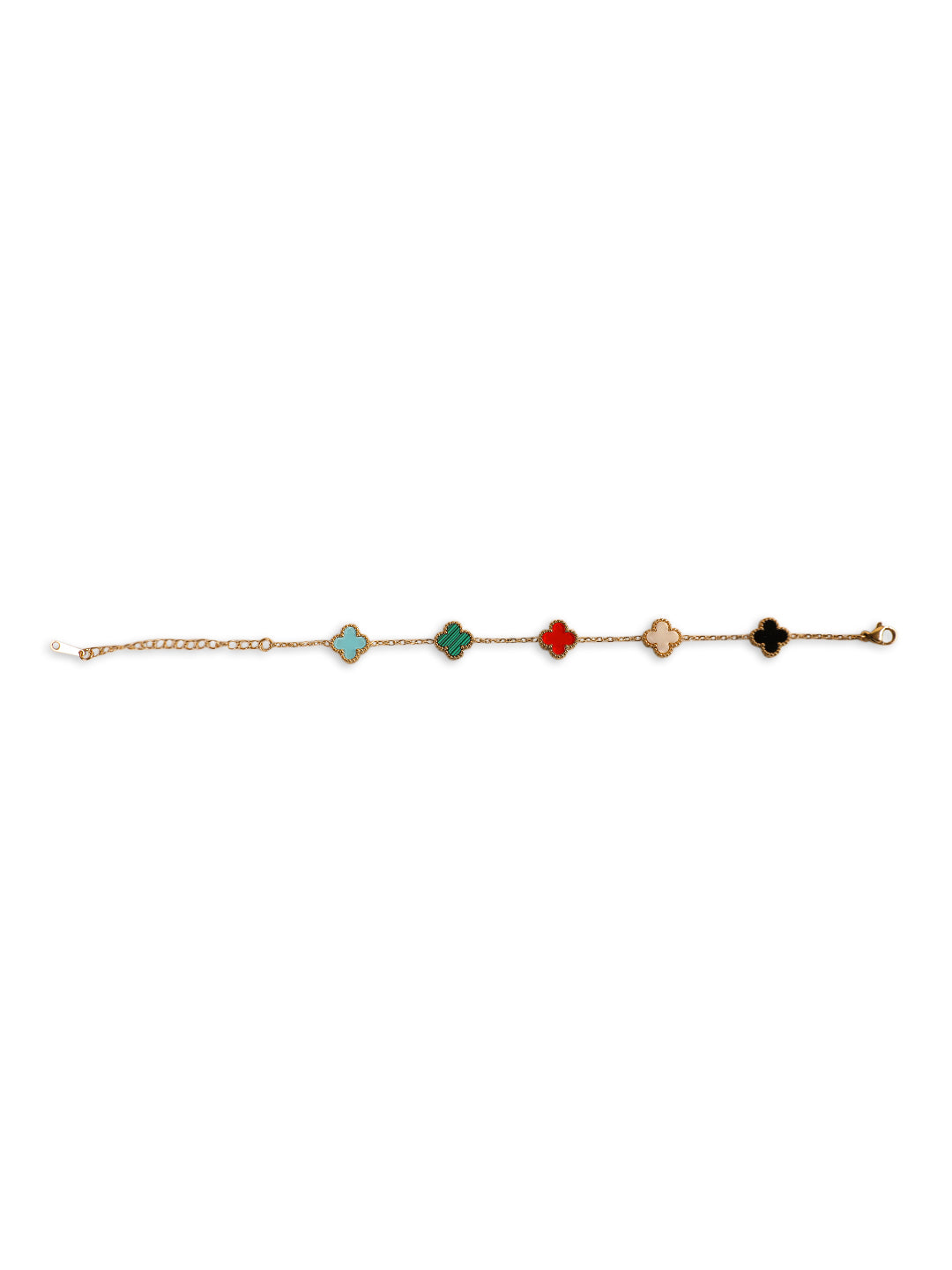 Kraze Golden Colorful Floral Link Bracelet