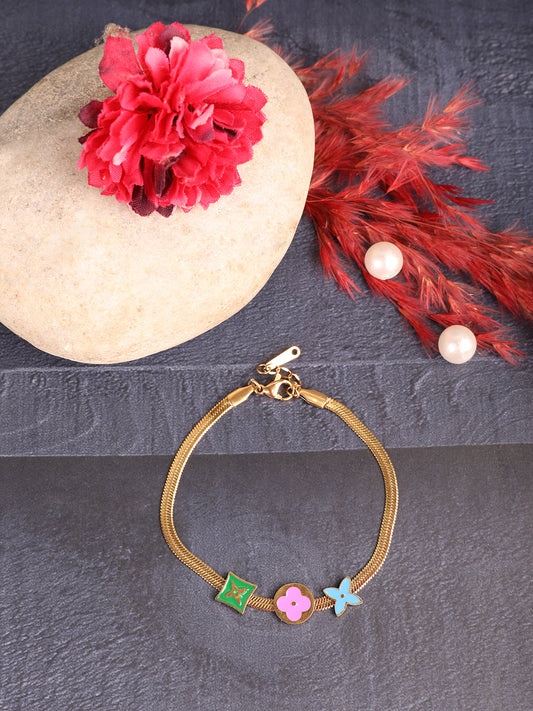 Lovely Colorful Glamour Gold Bracelet