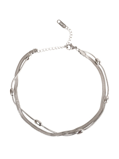 Twisted Silver Chain Anklet
