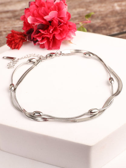 Twisted Silver Chain Anklet
