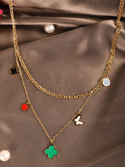 Kraze ColorPop Double Chain Pendant
