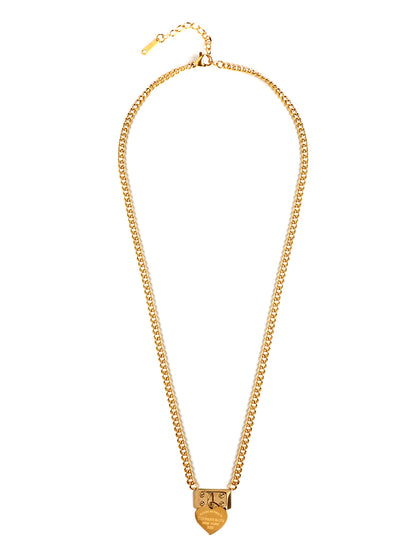 Gold Plated Lock Heart Pendant