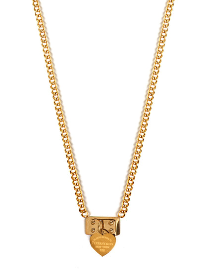 Gold Plated Lock Heart Pendant