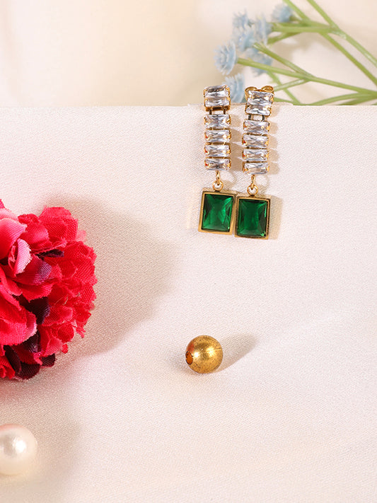 Kraze Royal Emerald drop Earrings