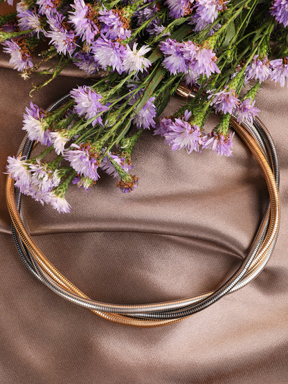 Elegant Twisted Golden-Silver Necklace