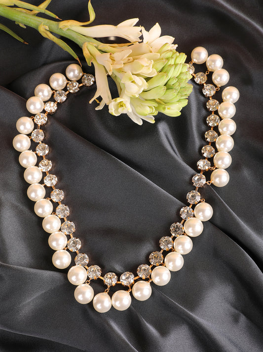 Crystal Pearl Statement Necklace