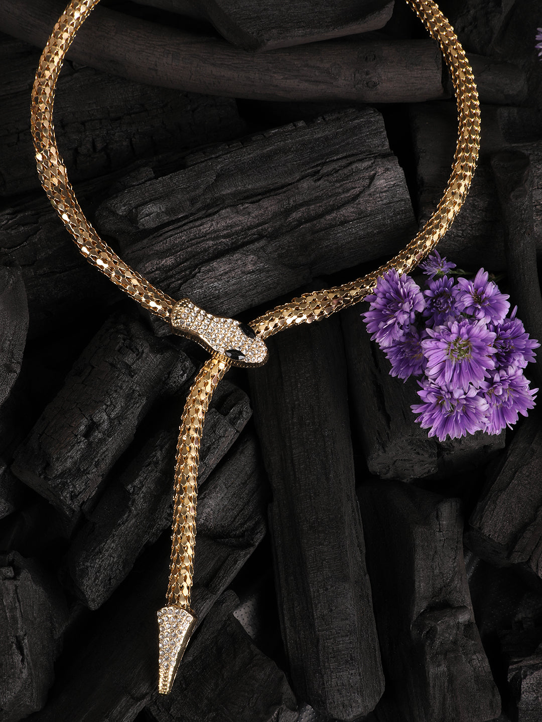 Potent Golden Serpent Snake Necklace