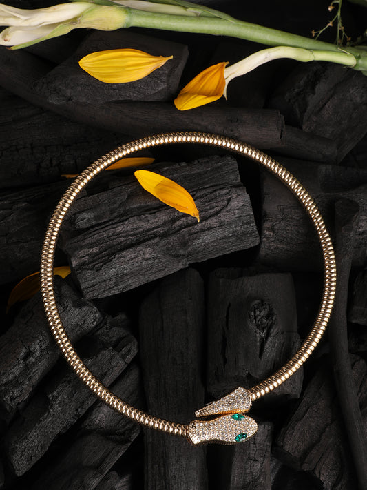 Enigmatic Gold-Plated Snake Necklace